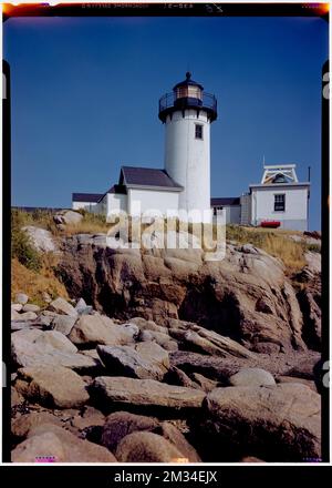 Gloucester, Eastern Point Lighthouse, marine , Lighthouses. Samuel Chamberlain Photograph Negatives Collection Stock Photo