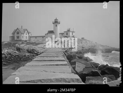 Gloucester lighthouse, marine , Lighthouses. Samuel Chamberlain Photograph Negatives Collection Stock Photo