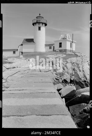 Gloucester lighthouse, marine , Lighthouses. Samuel Chamberlain Photograph Negatives Collection Stock Photo