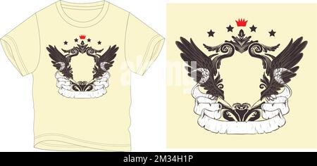 lion king wing t shirt graphic design vector illustration digital file Stock Vector