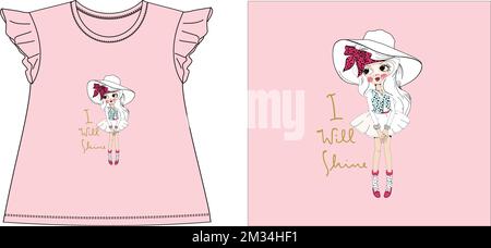 i will shine t shirt graphic design vector illustration digital file Stock Vector
