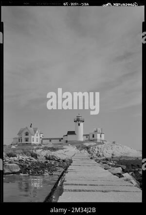 Gloucester, marine, Eastern Point Lighthouse, August , Architecture, Lighthouses, Jetties. Samuel Chamberlain Photograph Negatives Collection Stock Photo