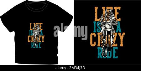 life is crazy ride t shirt graphic design vector illustration digital file Stock Vector