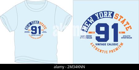 new york 91 t shirt graphic design vector illustration digital file Stock Vector