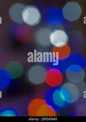 Christmas tree lights out of focus Stock Photo