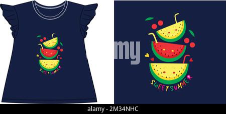 sweet summer t shirt graphic design vector illustration digital file Stock Vector
