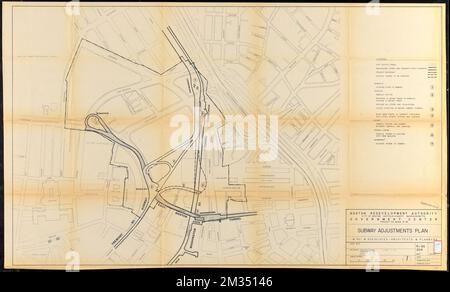 Government Center project no. Mass. r-35 : subway adjustments plan , Government Center Boston, Mass., Maps, Subways, Massachusetts, Boston, Maps, City planning, Massachusetts, Boston, Maps, Urban renewal, Massachusetts, Boston, Maps Stock Photo