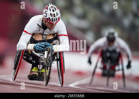 the final of the Men's 100m T51 athletics event on day ten of the Tokyo 2020 Paralympic Games, Friday 03 September 2021, in Tokyo, Japan. The paralympic Games take place from the 24 August to the fifth of September. BELGA PHOTO JASPER JACOBS Stock Photo