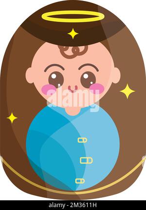 Isolated baby Jesus Nativity Character Christmas season Vector Stock Vector