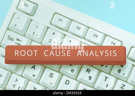 Conceptual caption Root Cause Analysis. Word for Method of Problem Solving Identify Fault or Problem Stock Photo