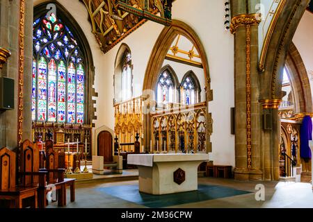 The Cathedral Church of St Marie is the Roman Catholic cathedral in Sheffield, England. It is an especially fine example of an English Roman Catholic Stock Photo