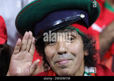 Doha, Katar. 14th Dec, 2022. firo : 14.12.2022, Football, Soccer, FIFA WORLD CUP 2022 QATAR, World Cup 2022 Qatar, World Cup 2022 Qatar, Semifinals, Match 62, France - Morocco Fans, Morocco Credit: dpa/Alamy Live News Stock Photo