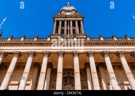 Leeds Town Hall is a 19th-century municipal building. Leeds, West Yorkshire, Yorkshire and the Humber, England, United Kingdom, Europe Stock Photo