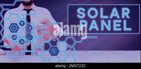 Text caption presenting Solar Panel. Business concept designed to absorb suns rays source of energy generating Stock Photo