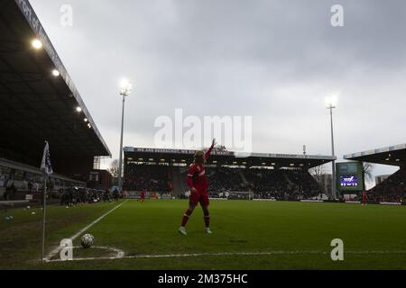 Illustration picture shows Beerschot's 't Kiel Olympisch Stadion during a soccer match between Beerschot VA and RAFC Royal Antwerp FC, Sunday 05 December 2021 in Antwerp, on day 17 of the 2021-2022 'Jupiler Pro League' first division of the Belgian championship. BELGA PHOTO KRISTOF VAN ACCOM Stock Photo