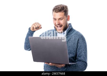 Man with laptop Stock Photo