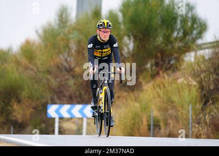 Illustration picture shows the morning training session on the media day of Dutch cycling team Jumbo Visma in Mutxamel, Alicante, Spain, Tuesday 11 January 2022, in preparation of the upcoming season. BELGA PHOTO JOMA GARCIA Stock Photo