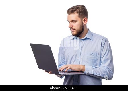 Man with laptop Stock Photo
