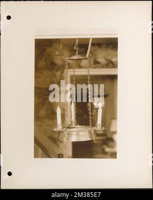 Hanging candle holder , Lamps. The Massachusetts WPA Federal Art Project Photograph Collection Stock Photo
