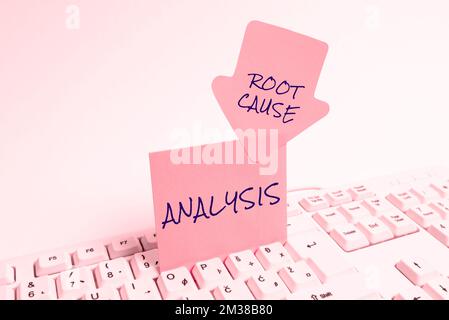 Sign displaying Root Cause Analysis. Word for Method of Problem Solving Identify Fault or Problem Stock Photo