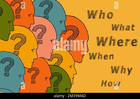 What, Where, Who, Why, When, How Stock Photo - Alamy