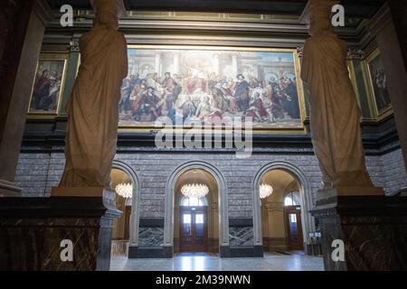 The empty museum pictured during a press conference of the KMSKA