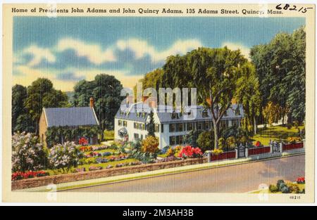 Home of Presidents John Adams and John Quincy Adams, 135 Adams Street, Quincy, Mass. , Historic buildings, Adams, John, 1735-1826, Adams, John Quincy, 1767-1848, Tichnor Brothers Collection, postcards of the United States Stock Photo