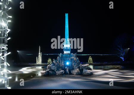 Blenheim Palace Light Trail, 13th December 2022 Stock Photo