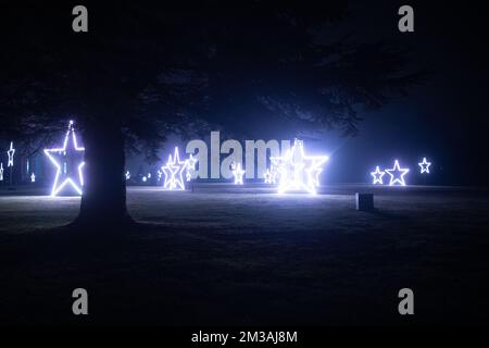 Blenheim Palace Light Trail, 13th December 2022 Stock Photo