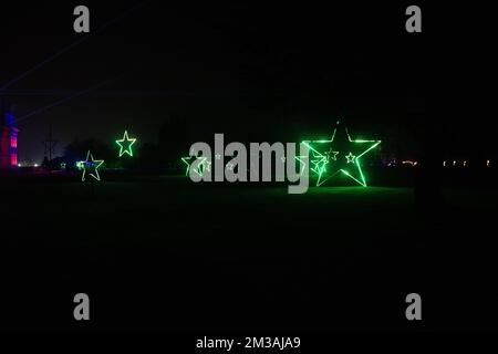 Blenheim Palace Light Trail, 13th December 2022 Stock Photo