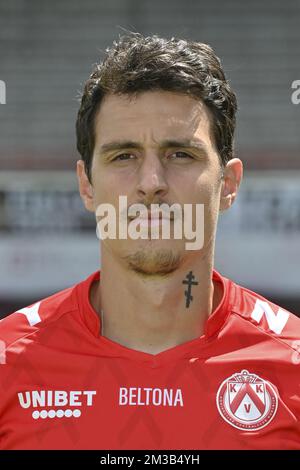 Kortrijk's Aleksandar Radovanovic poses for the photographer at the 2022-2023 photoshoot of Belgian Jupiler Pro League club KV Kortrijk, Tuesday 12 July 2022 in Kortrijk. BELGA PHOTO DIRK WAEM Stock Photo