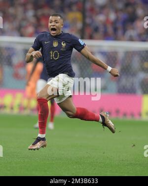 Qatar, Doha. 15th Dec, 2022. World Cup 2022 Qatar : Semi-final Al Bayt Stadium.Match 62 - France vs Morocco at.France 2 -0 Morocco. T. HernÃ¡ndez & 2nd Goal by Kolo Muani France.Each one goal.France beat Morocco 2-0 to set up World Cup final against Argentina. Mbappe in action. (Credit Image: © Seshadri Sukumar/ZUMA Press Wire) Credit: ZUMA Press, Inc./Alamy Live News Stock Photo