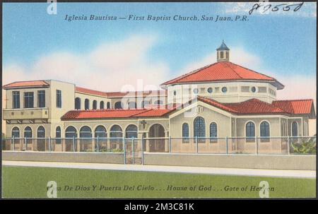 Iglesia Bautista - First Baptist Church, San Juan, P.R. , Baptist churches, Tichnor Brothers Collection, postcards of the United States Stock Photo