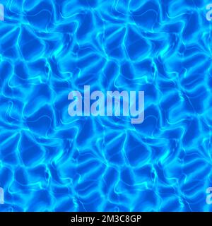 Seamless caustic overlay. caustics below water surface. Pool water with shiny rays. Stock Photo