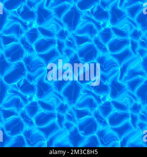 Seamless caustic overlay. caustics below water surface. Pool water with shiny rays. Stock Photo