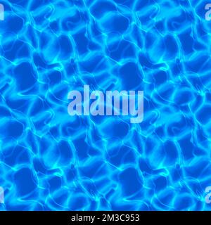 Seamless caustic overlay. caustics below water surface. Pool water with shiny rays. Stock Photo