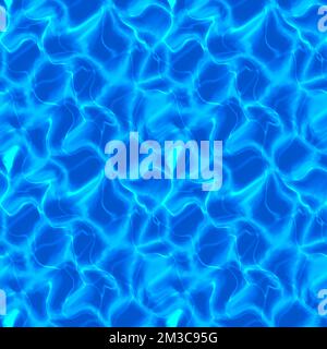 Seamless caustic overlay. caustics below water surface. Pool water with shiny rays. Stock Photo