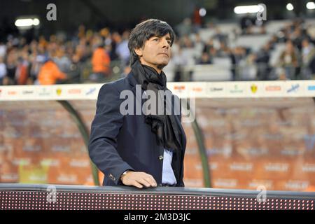 Germany's head coach Joachim Low pictured before the first qualification match for the Euro 2012 soccer championships Stock Photo