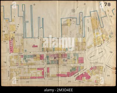 Insurance map of Boston vol. 3 (South & East Boston) : plate 78 , Fire risk assessment, Massachusetts, Boston, Maps, East Boston Boston, Mass., Maps Norman B. Leventhal Map Center Collection Stock Photo