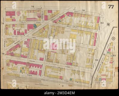 Insurance map of Boston vol. 3 (South & East Boston) : plate 77 , Fire risk assessment, Massachusetts, Boston, Maps, East Boston Boston, Mass., Maps Norman B. Leventhal Map Center Collection Stock Photo