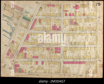 Insurance map of Boston vol. 3 (South & East Boston) : plate 79 , Fire risk assessment, Massachusetts, Boston, Maps, East Boston Boston, Mass., Maps Norman B. Leventhal Map Center Collection Stock Photo