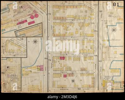 Insurance map of Boston vol. 3 (South & East Boston) : plate 81 , Fire risk assessment, Massachusetts, Boston, Maps, East Boston Boston, Mass., Maps Norman B. Leventhal Map Center Collection Stock Photo