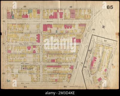 Insurance map of Boston vol. 3 (South & East Boston) : plate 65 , Fire risk assessment, Massachusetts, Boston, Maps, South Boston Boston, Mass., Maps Norman B. Leventhal Map Center Collection Stock Photo