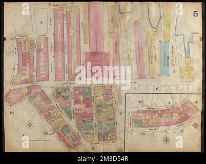 Insurance maps of Boston volume one : plate 5 , Fire risk assessment, Massachusetts, Boston, Maps, Boston Mass., Maps Norman B. Leventhal Map Center Collection Stock Photo