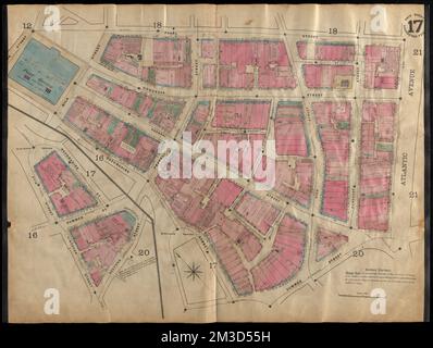 Insurance maps of Boston volume one : plate 17 , Fire risk assessment, Massachusetts, Boston, Maps, Boston Mass., Maps Norman B. Leventhal Map Center Collection Stock Photo