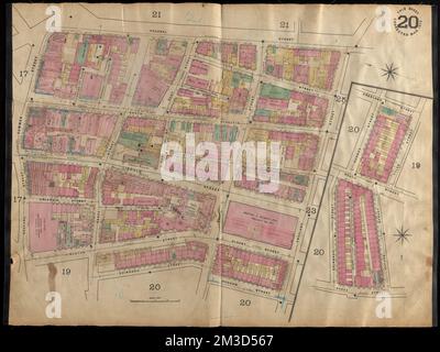 Insurance maps of Boston volume one : plate 20 , Fire risk assessment, Massachusetts, Boston, Maps, Chinatown Boston, Mass., Maps Norman B. Leventhal Map Center Collection Stock Photo