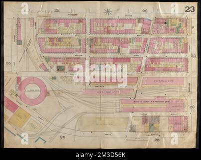 Insurance maps of Boston volume one : plate 23 , Fire risk assessment, Massachusetts, Boston, Maps, Chinatown Boston, Mass., Maps Norman B. Leventhal Map Center Collection Stock Photo