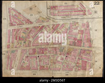 Insurance maps of Boston volume one : plate 22 , Fire risk assessment, Massachusetts, Boston, Maps, Chinatown Boston, Mass., Maps Norman B. Leventhal Map Center Collection Stock Photo