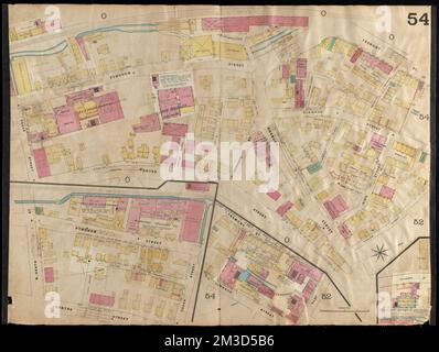 Insurance maps of Boston volume two : plate 54 , Fire risk assessment, Massachusetts, Boston, Maps, Roxbury Boston, Mass., Maps Norman B. Leventhal Map Center Collection Stock Photo