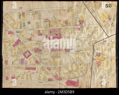 Insurance maps of Boston volume two : plate 50 , Fire risk assessment, Massachusetts, Boston, Maps, Roxbury Boston, Mass., Maps Norman B. Leventhal Map Center Collection Stock Photo